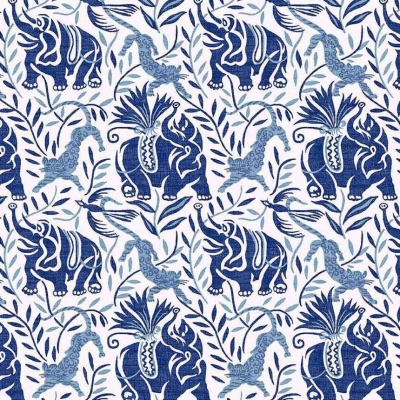 Raoul Dufy La Jungle Outdoor Fabric in Azzurro